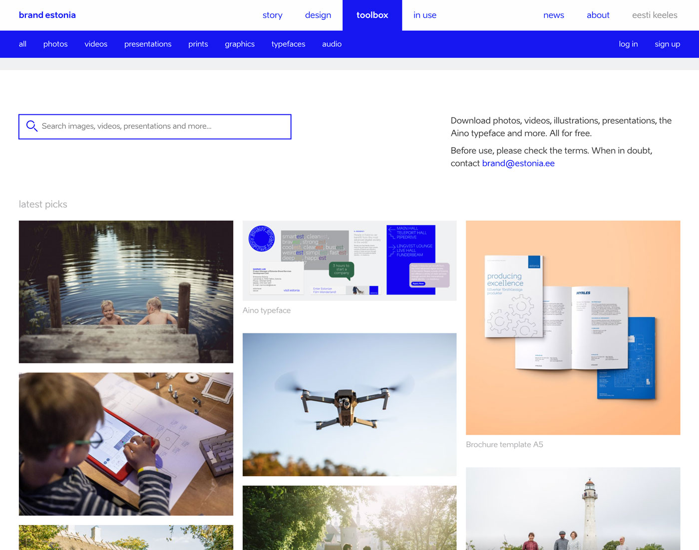 country of estonia's online brand and design system