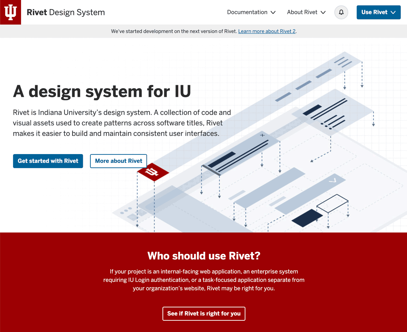 screenshot of Indiana University's design system