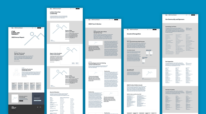UX design for digital annual report for nonprofit, The Legal Aid Society