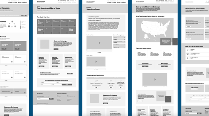 Data infrastructure for the digital web design of The Interactive Constitution.
