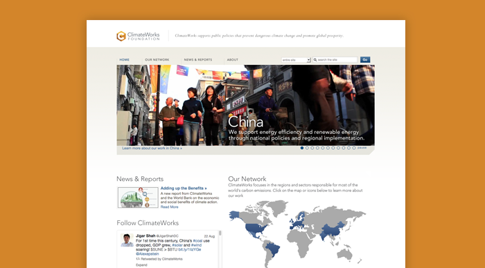 Image of Climateworks old climate action website that Constructive was setting out to redesign.