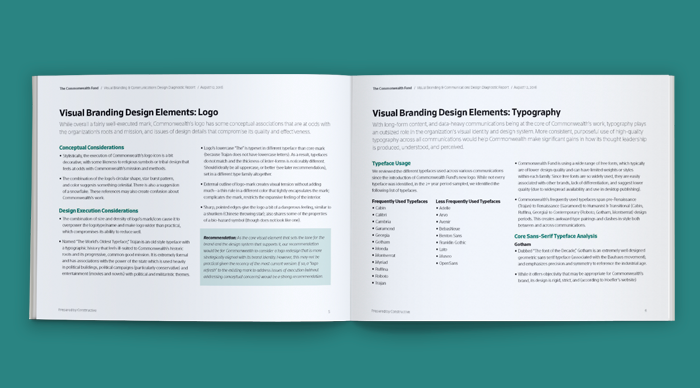 healthcare research nonprofit rebrand research audit of current state of the brand.
