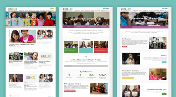 NHSA mmber association website design pages