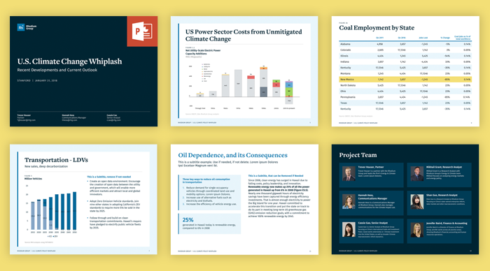 Newly designed economic research reports that are clean and informational.