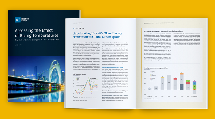 An example of Rhodium Group's newly designed economic research publications on Assessing the Effect of Rising Temperatures.