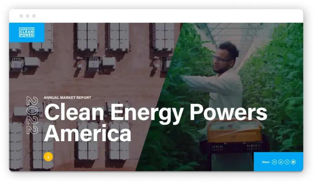 Screen shot of Clean Energy Report cover. 